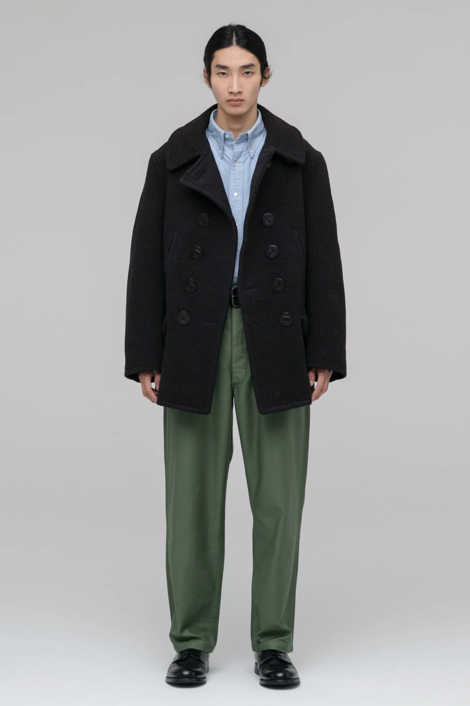 시오타 CIOTA Pea Coat 피코트 24AW 블랙 올리브 2컬러 - 상세 이미지 4
