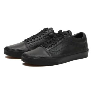 반스 VANS 올드스쿨 가죽 레더 스니커즈 VN0003Z6L3A 블랙 - 상세 이미지 4