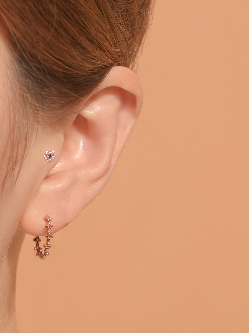[0.8mm]14K 인터널 하모니 플라워 라블렛 피어싱 귀걸이 이미지 8