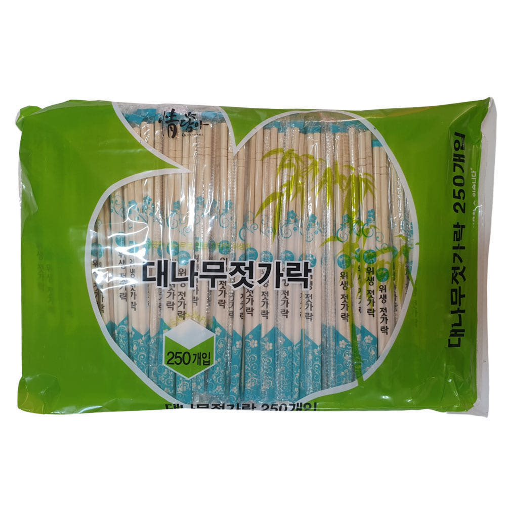 고급 일회용 대나무 젓가락 업소용 나무 젓가락 개별포장 20cm, 250개입, 1개 - 상세 이미지 2