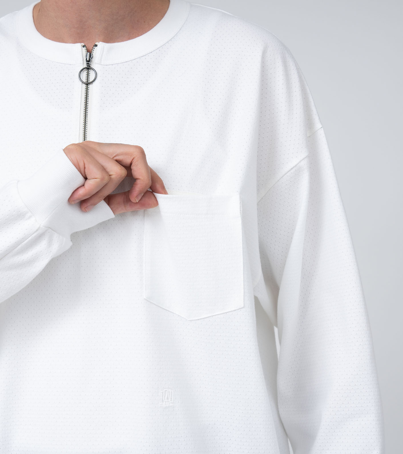 나나미카 nanamica 하프 집 L/S 롱 슬리브 긴팔 티셔츠 25ss S25SH013 - 상세 이미지 3