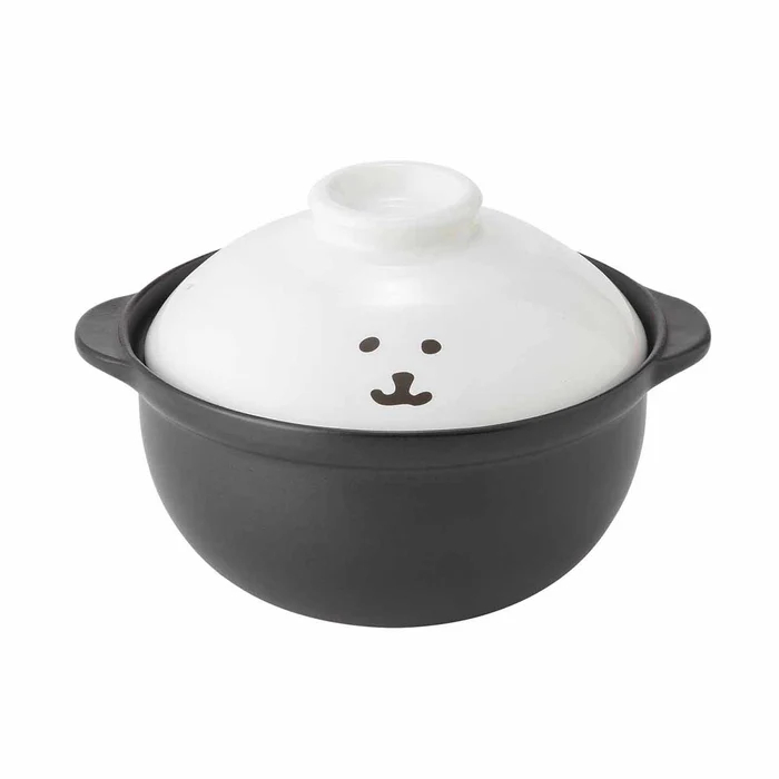 나가노 농담곰 귀여운 미니 뚝배기 냄비 1.1L 화이트 - 상세 이미지 3