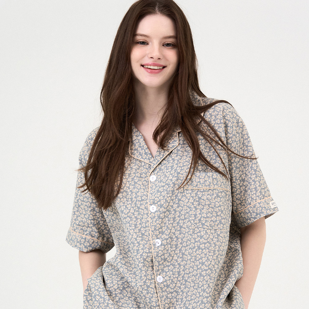 도씨 실크핏 제인 반팔 파자마 세트 커플잠옷 여름 홈웨어