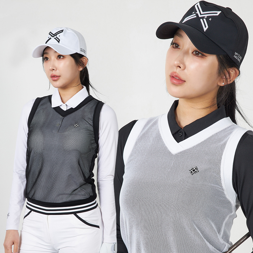 투빅토리 작은망사 V넥 조끼 vest - 메인 이미지