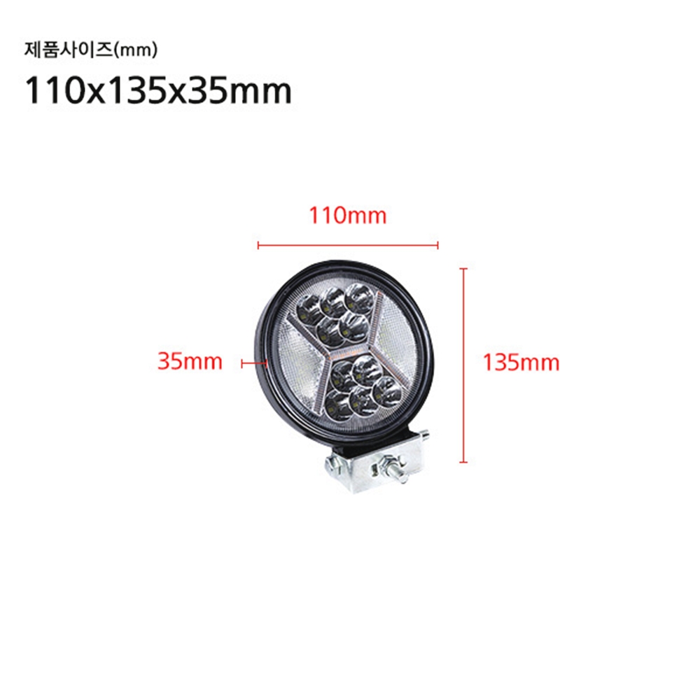 177W LED 써치라이트 선박용 차량용 서치라이트 원형 DC 12V 24V - 상세 이미지 2