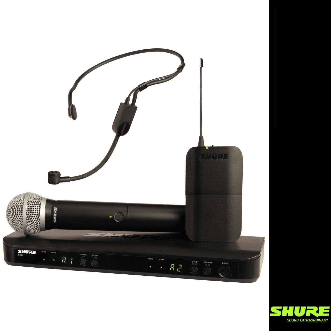 SHURE BLX1288/P31 슈어 무선 마이크 시스템 핸드마이크 헤드셋 세트