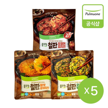 [풀무원] 철판 부침전 3종 5봉 10장 골라담기 (150gX2장,300g) (바삭 김치전, 감자채전,오징어 부추전)