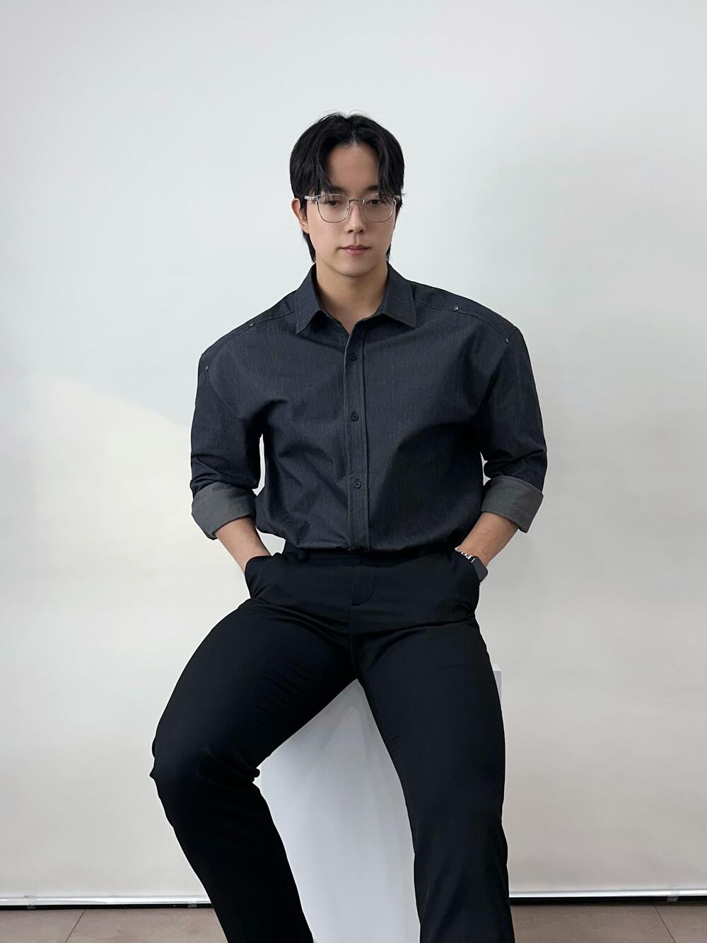 남자봄셔츠 리벳셔츠 구김없는 남성와이셔츠 - 상세 이미지 2