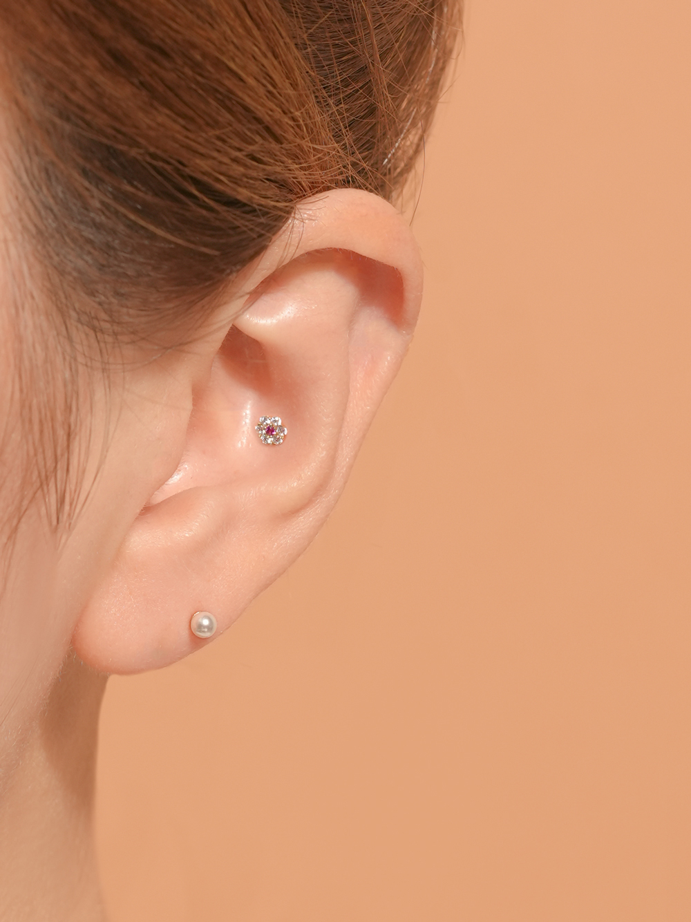 [0.8mm]14K 인터널 하모니 플라워 라블렛 피어싱 귀걸이 이미지 6
