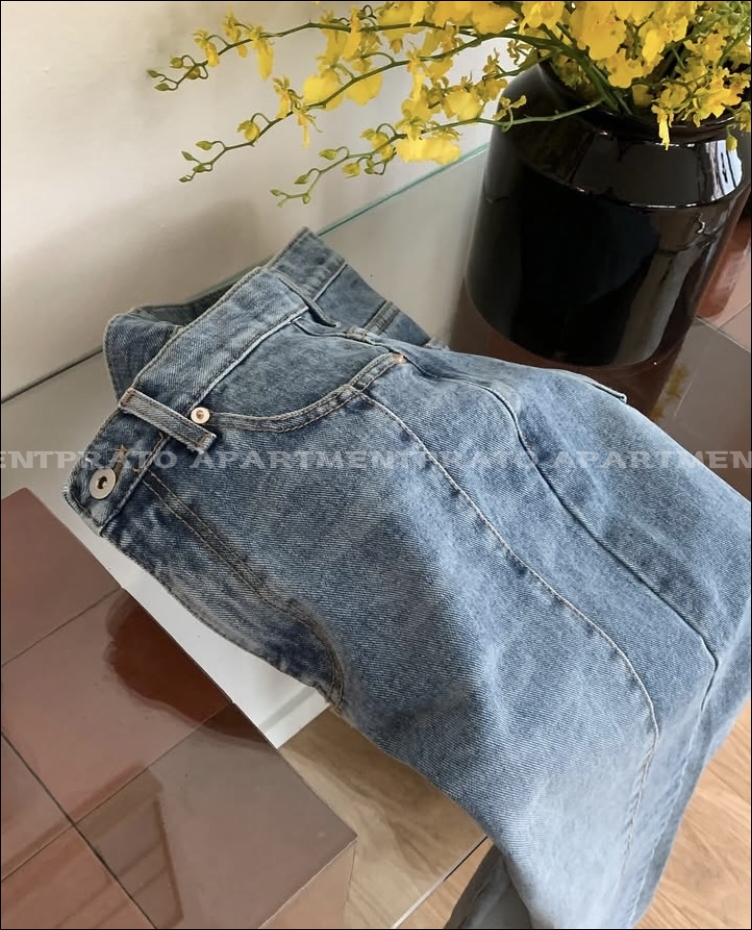 [DAMBER] 디엠버 브리타 절개 데님 팬츠 중청 일자 바지 (1color)L사이즈당일 상세 이미지 4