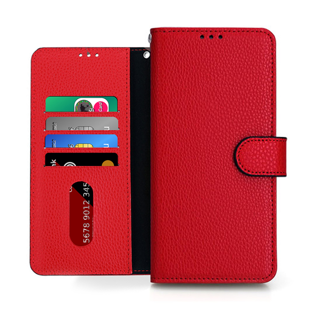 HESH 천연소가죽 다이어리 지갑 케이스 레드, 갤럭시S20 울트라 - 상품 이미지