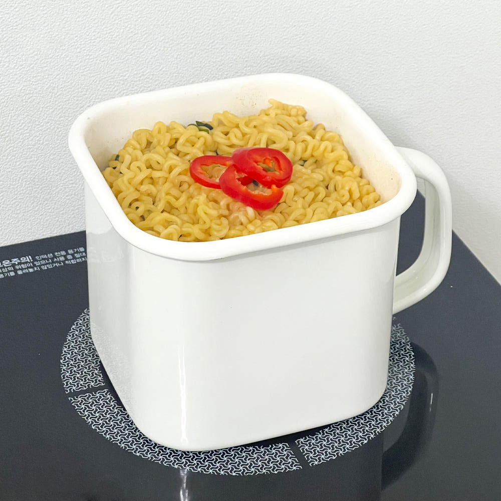UH 사각 법랑냄비 범랑냄비 미니 1.45L 화이트 - 상세 이미지 5