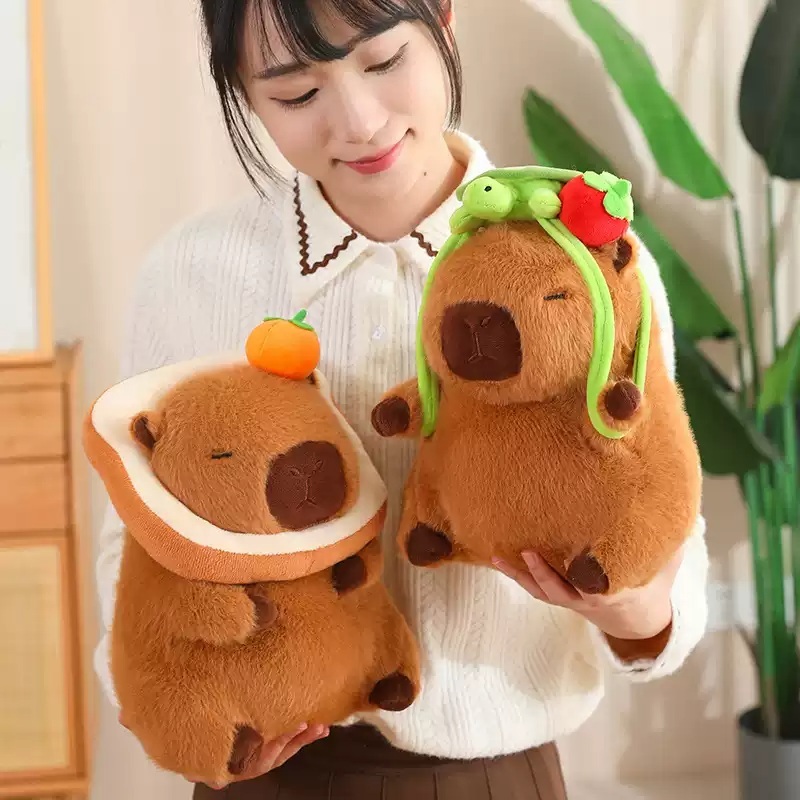 카피바라 콧물 인형 애착 거북이 귀여운 쿠션 선물 대형 봉제 동물 베개 - 상세 이미지 2