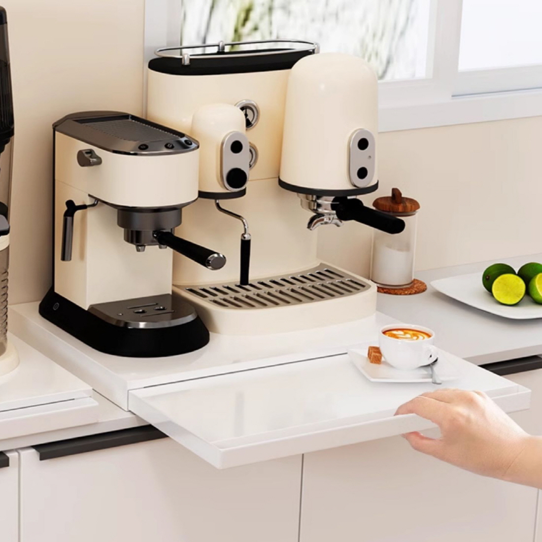 홈카페 꾸미기 슬라이딩 장 홈바장 커피머신 선반 정수기 받침대 다이 렌지대