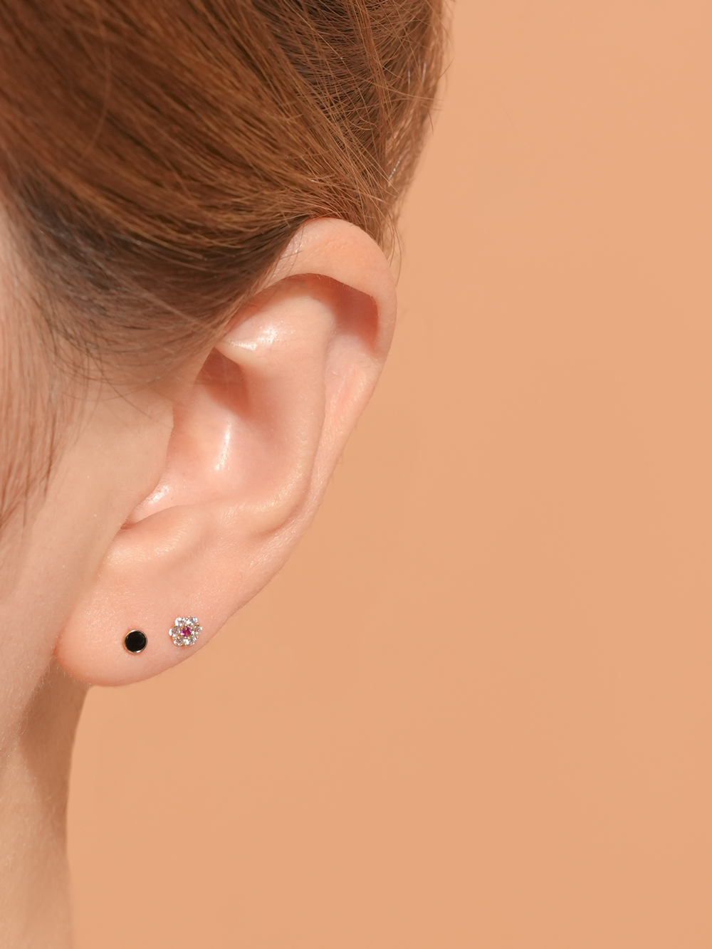[0.8mm]14K 인터널 블랙 심플 써클 라블렛 피어싱 귀걸이 이미지 8