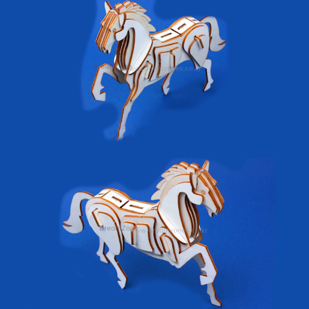 나무퍼즐로 유니콘말만들기DIY 3D입체나무 1세트 미술놀이 - 메인 이미지