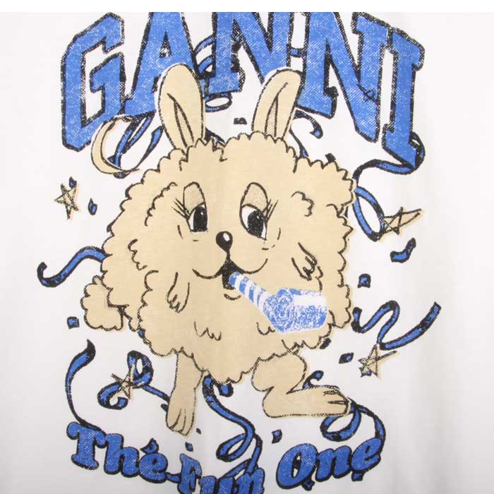 가니 반팔 반팔티 GANNI 베어 레오파드 레몬 릴렉스핏 슬림 - 상세 이미지 2