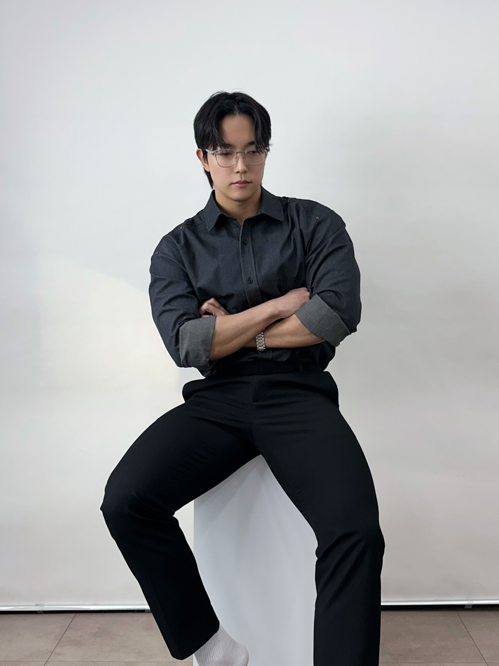 남자봄셔츠 리벳셔츠 구김없는 남성와이셔츠 - 메인 이미지
