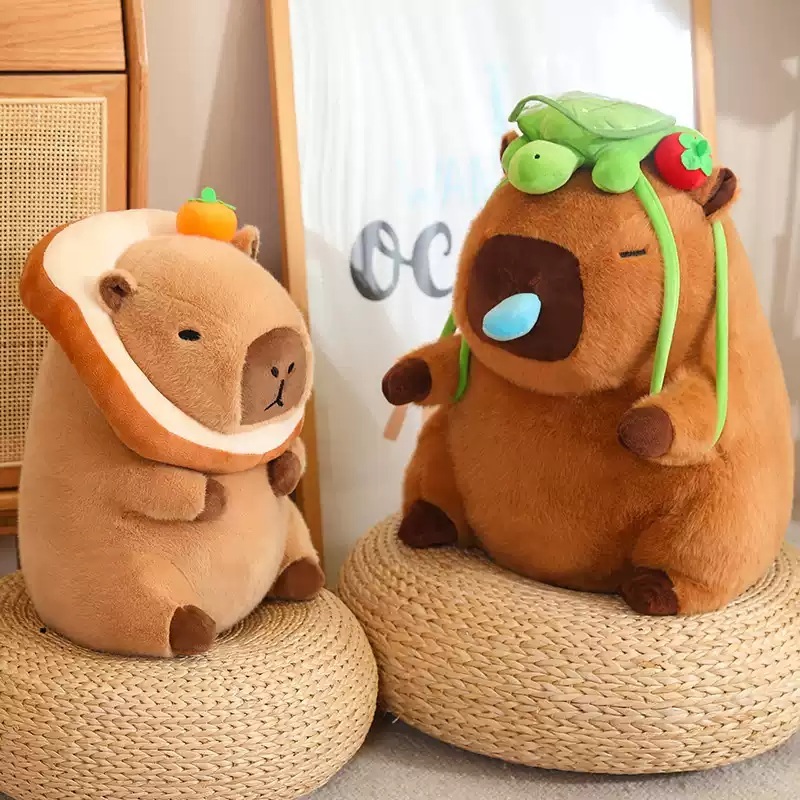 카피바라 콧물 인형 애착 거북이 귀여운 쿠션 선물 대형 봉제 동물 베개 - 상품 이미지