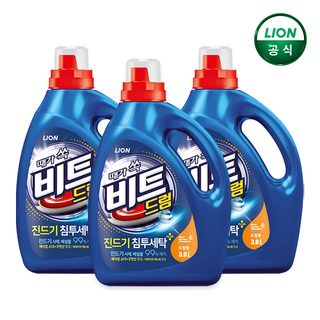 비트 진드기 세탁세제 드럼용 본품 3L 3개 / 액체세제 - 상품 이미지