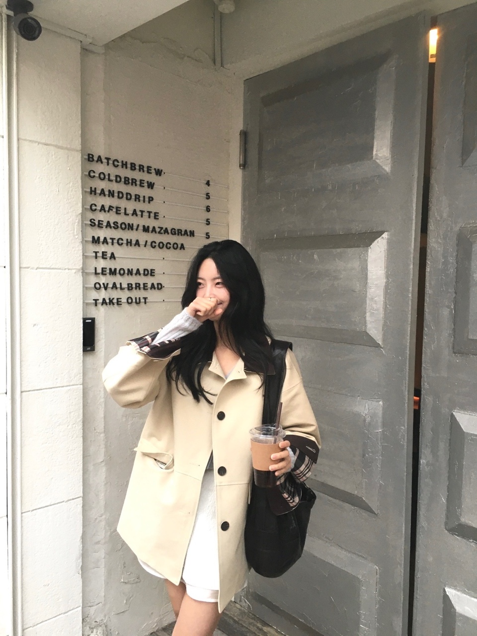 워크 배색 하프 트렌치 코트 상세 이미지 23