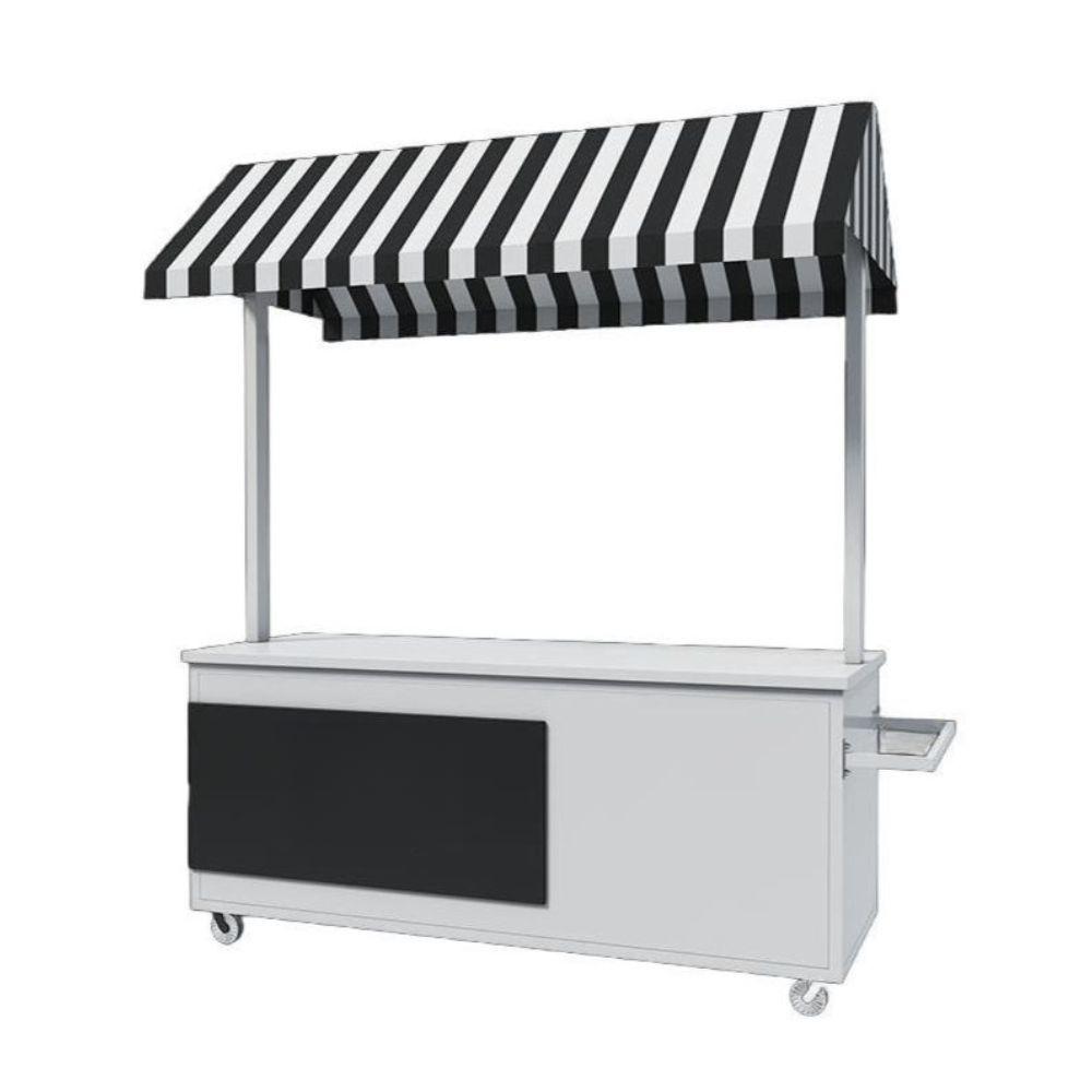 화장품 꽃집 이동식 가판대 흰색 판매대 부스 플리마켓 블랙화이트 130x60x200cm - 상품 이미지