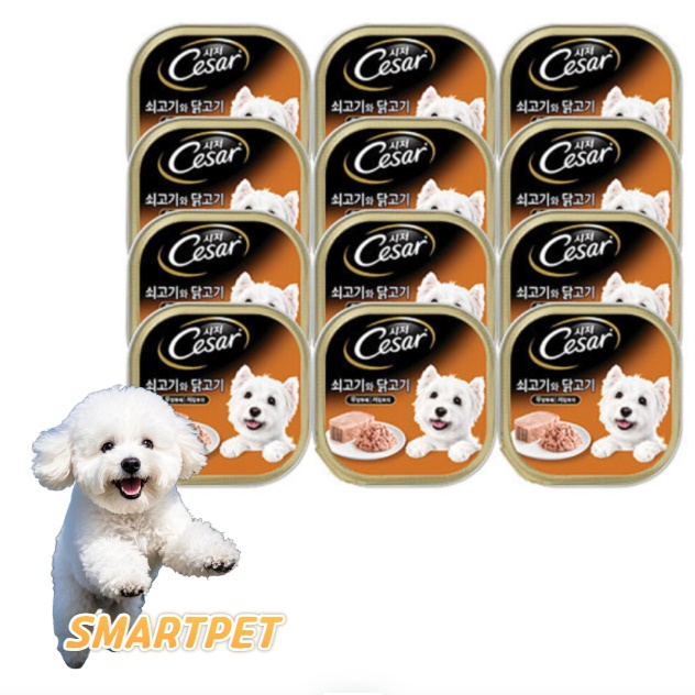강아지가 좋아하는 시저 쇠고기와 닭고기 100g x12개