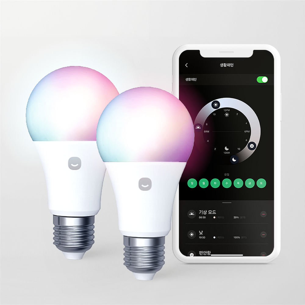 헤이홈 스마트 컬러 전구 Z26 싱스 스마트전구 LED 2개 - 상품 이미지