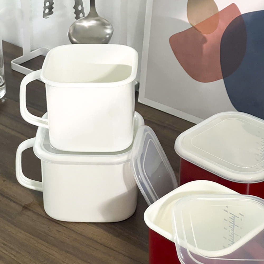 사각 법랑 캐니스터 냄비 레드 1.45L - 상세 이미지 5