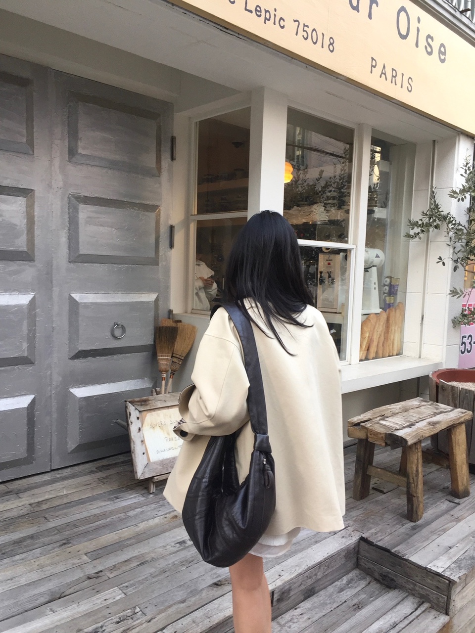 워크 배색 하프 트렌치 코트 상세 이미지 22