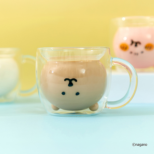 담곰이 이중 모양 유리 컵 농담곰 내열 음료 식기 캐릭터 굿즈 230ml, 1개, 삐짐 담곰(핑크) - 상세 이미지 4