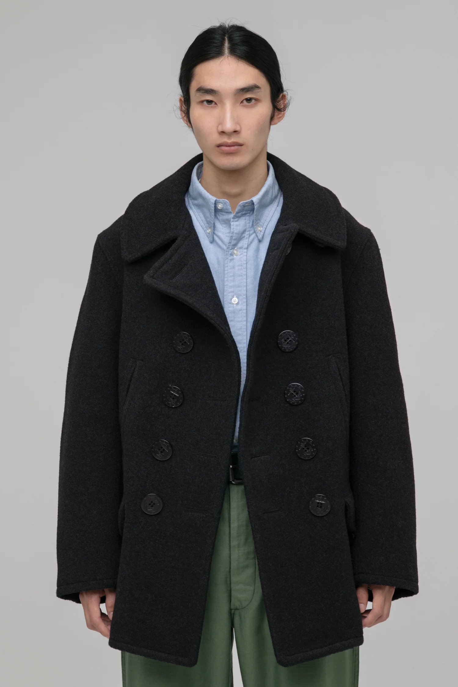 시오타 CIOTA Pea Coat 피코트 24AW 블랙 올리브 2컬러 - 상세 이미지 2