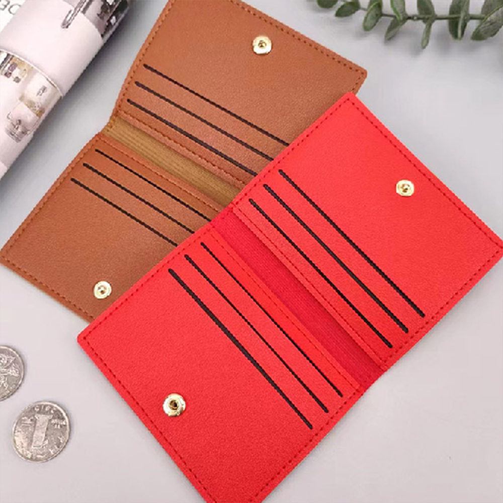 가죽 카드 지갑 남자 여자 홀더 커플 미니 소형 수납 똑딱이 작은 학생 선물용 선물 슬림
