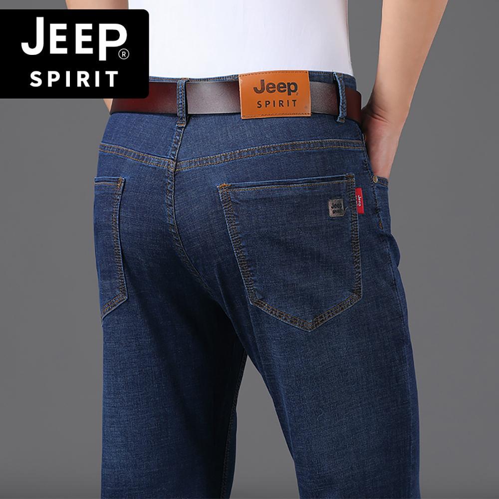 Jeep 남성 여름 얇은 청바지 정통 빅사이즈 긴바지 스트레이트 레그 캐주얼 일자 통슬랙스 - 상세 이미지 2