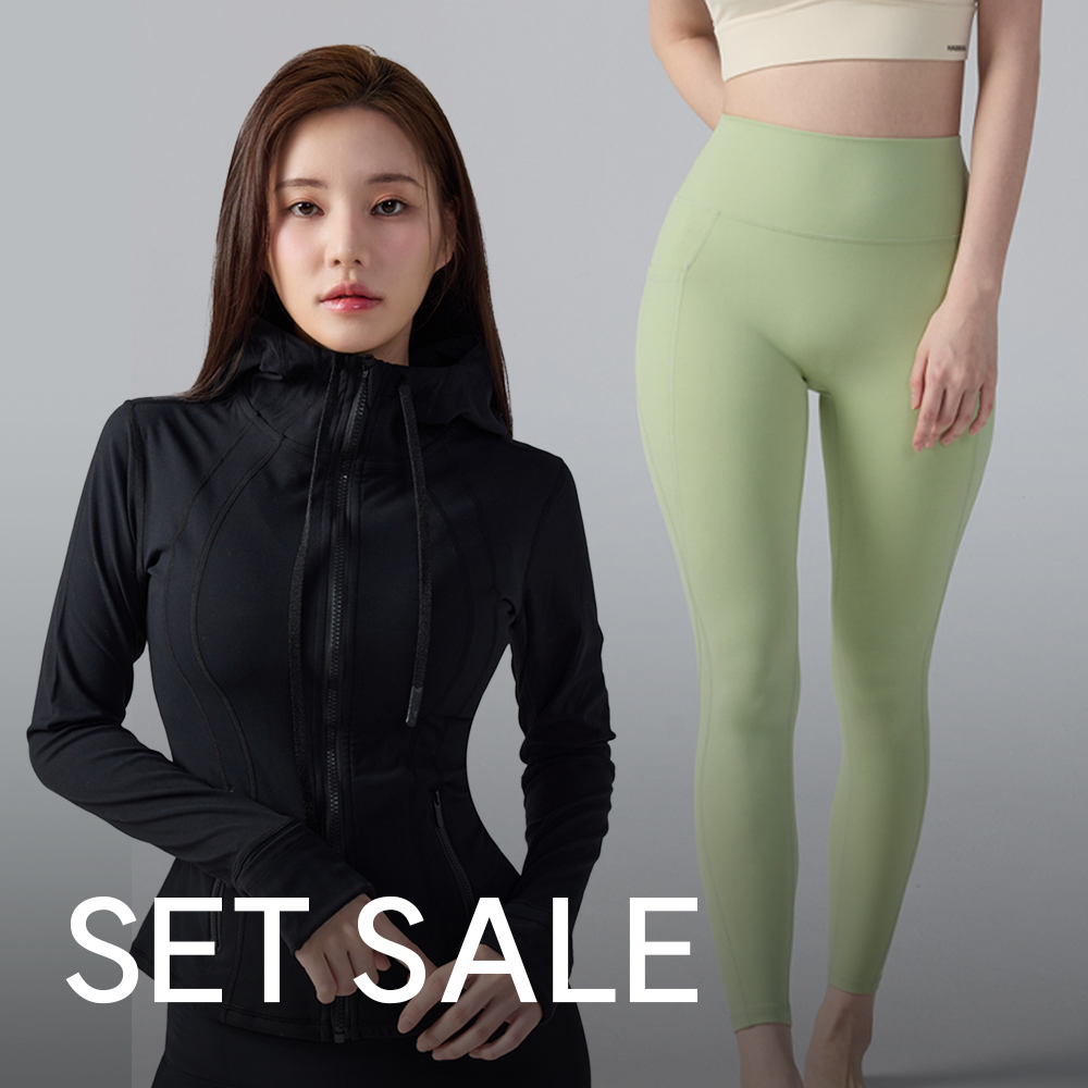 [애슬레저SET]모션슬림 집업+포켓레깅스 9부 - 상품 이미지