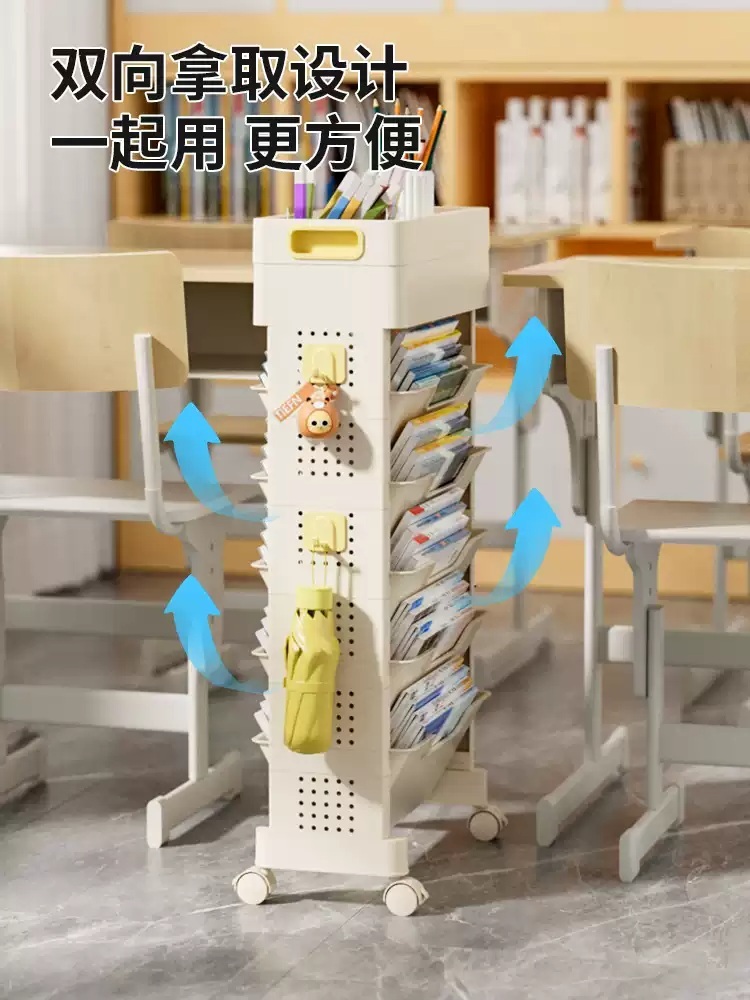 북트롤리 북트레일러 트레이 책장 정리함 북카트 책 틈새 수납 이동식 - 상세 이미지 4