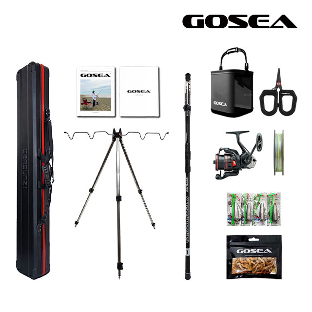GOSEA 함께하는 바다 낚시 풀세트 고급형 케이스 포함 원투 낚시대 1인 세트 - 상품 이미지