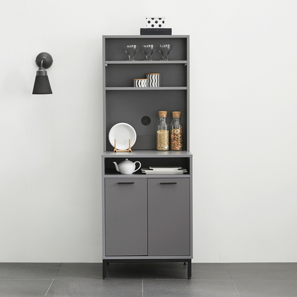 몬드 홈카페장 냉장고옆 식탁장 그릇장식장 커피머신선반 탕비실 600x550x1635mm, 6단, 그레이