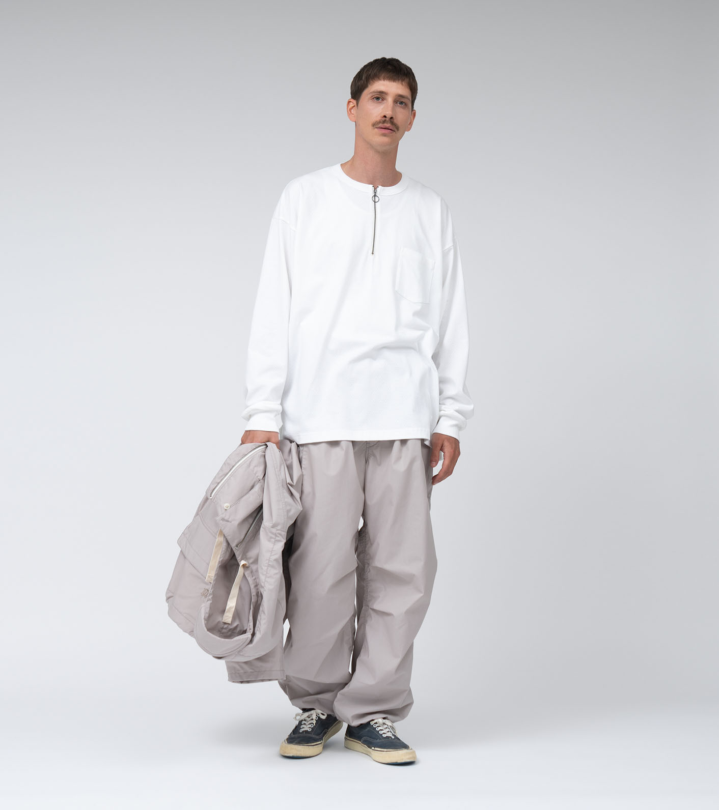 나나미카 nanamica 하프 집 L/S 롱 슬리브 긴팔 티셔츠 25ss S25SH013 - 상품 이미지