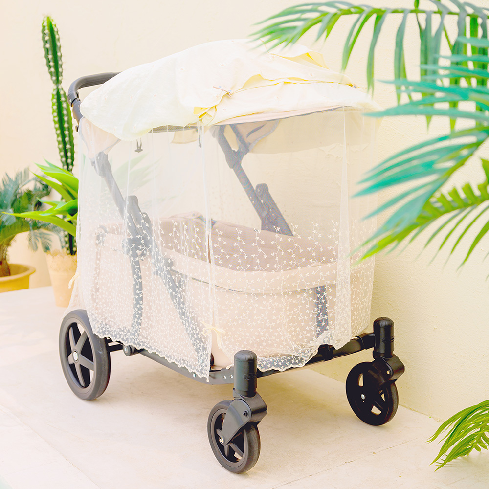 오맘 폼포라 N 2 유아 웨건 방풍커버 자수 햇빛가리개 모기장 바람막이 국내생산 생활방수