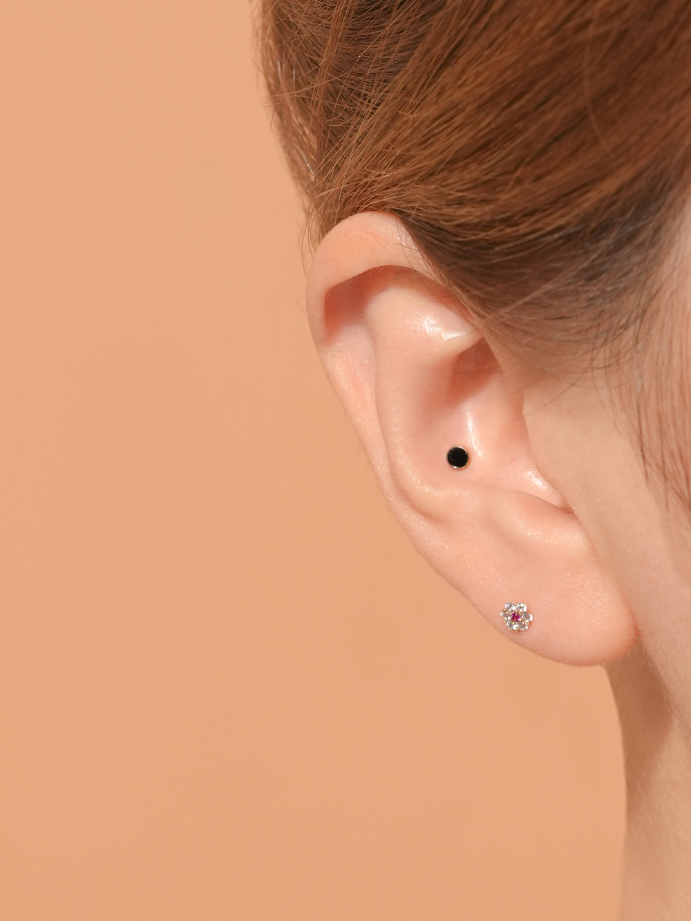[0.8mm]14K 인터널 하모니 플라워 라블렛 피어싱 귀걸이 - 상세 이미지 5