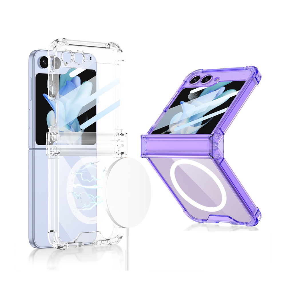 갤럭시 맥세이프 케이스 풀커버 힌지보호 퍼플, 갤럭시Z 플립5 - 상품 이미지