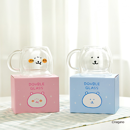 담곰이 이중 모양 유리 컵 농담곰 내열 음료 식기 캐릭터 굿즈 230ml, 1개, 삐짐 담곰(핑크) - 상세 이미지 5