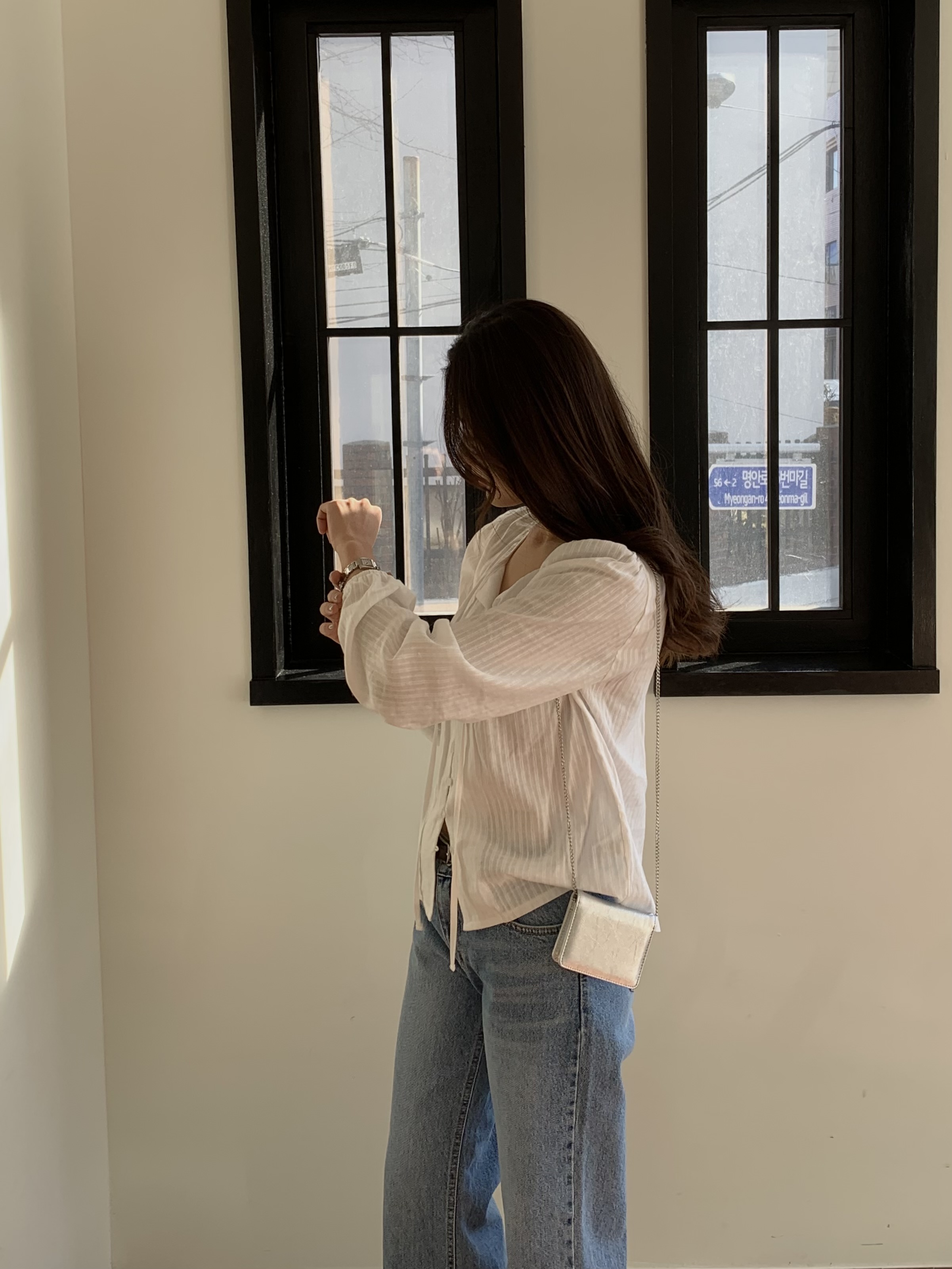 로우라이즈 세미와이드 봄 데님팬츠 M2661 2color (연청바지/ 데님바지/ 일자청바지/ 연청데님/ 중청데님/봄팬츠) 상세 이미지 17