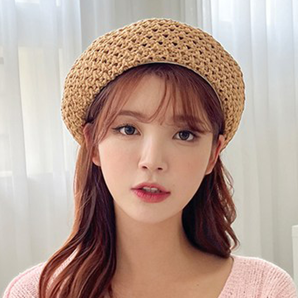쿨 니트 뜨게 여성 여름 빵모자 베레모 - 상세 이미지 2