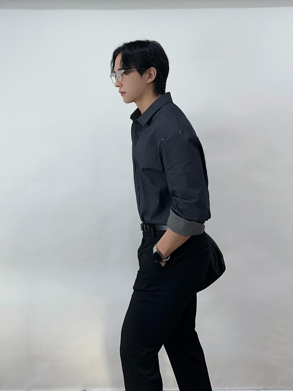 남자봄셔츠 리벳셔츠 구김없는 남성와이셔츠 - 상세 이미지 3