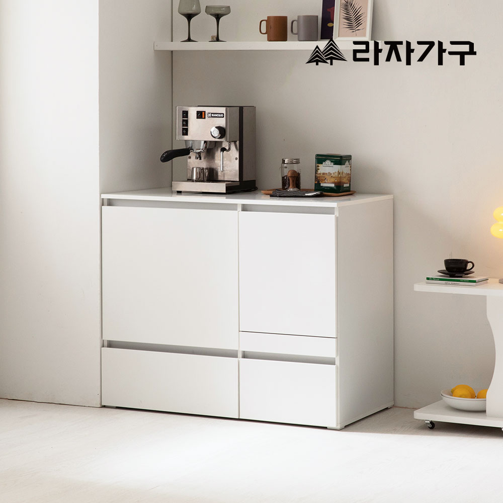 라자가구 모드리안 E0 광파 렌지대 냉장고장 홈바 맘마존 그릇장 주방 수납장 1000 도어형
