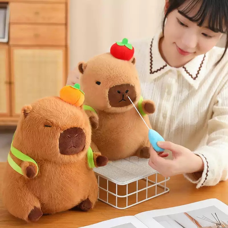카피바라 콧물 인형 애착 거북이 귀여운 쿠션 선물 대형 봉제 동물 베개 - 상세 이미지 4