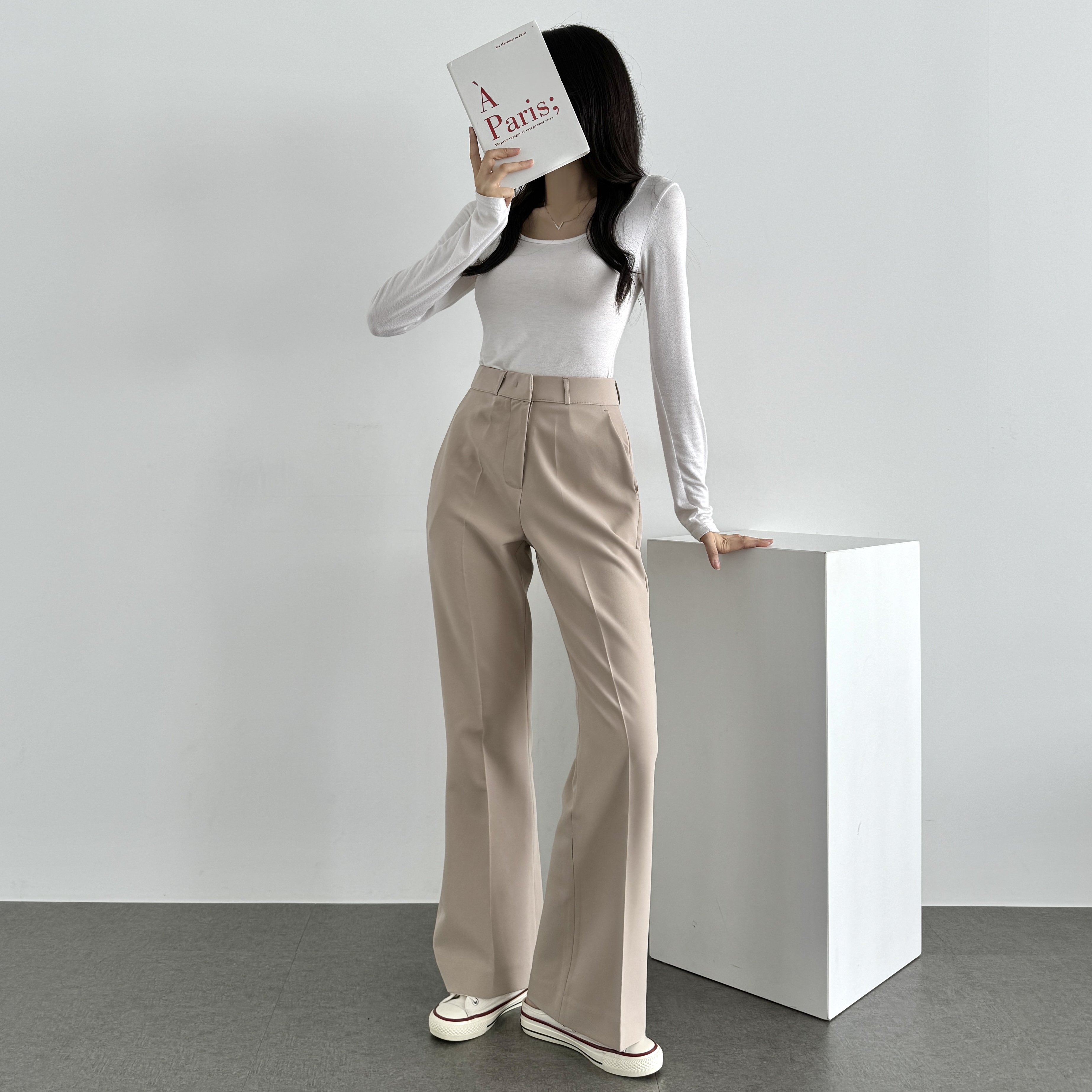 나팔바지 부츠컷슬랙스 밴딩슬랙스 세미와이드슬랙스 - 상세 이미지 4