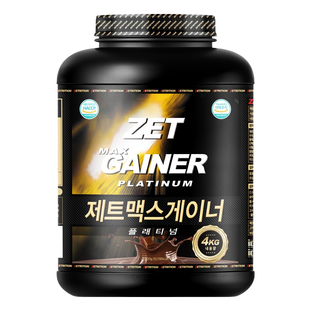제트리션 제트맥스게이너 플래티넘 4kg 초코 체중 근육 벌크 탄수화물 단백질 게이너 - 메인 이미지